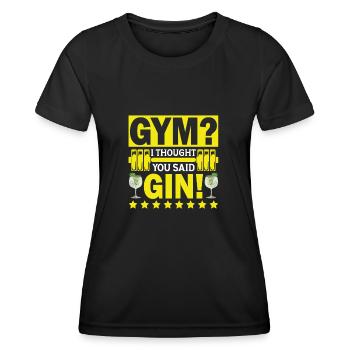GYM? I thought you said Gin! - Frauen Funktions-T-Shirt - Schwarz - Vorne - AI Model Female 172 light (172cm)
