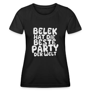 Belek - Frauen Funktions-T-Shirt - Schwarz - Vorne - AI Model Female 172 light (172cm)