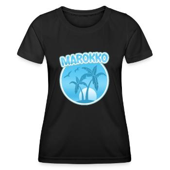 Maroc - T-shirt sport Femme - noir - Devant - AI Model Female 172 light (172cm)