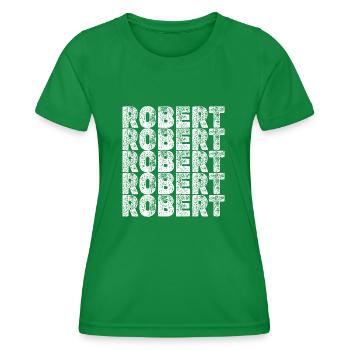 Robert as a hero - Women's Functional T-Shirt - kelly green - Front - AI Model Female 172 dark (172cm)