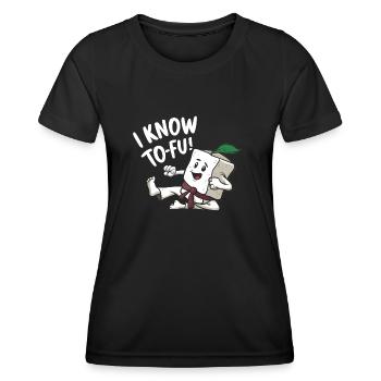 Tofu Lustiges - Frauen Funktions-T-Shirt - Schwarz - Vorne - AI Model Female 172 light (172cm)