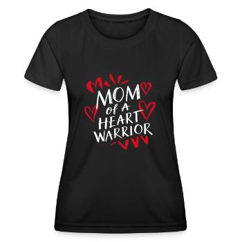 Herzkrieger Mama. Stolze Mama eines Herz-Kämpfers - Frauen Funktions-T-Shirt - Schwarz - Vorne - AI Model Female 172 light (172cm)