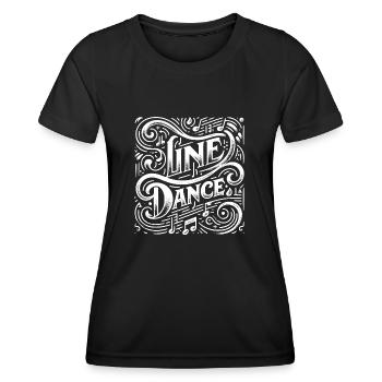 La danse en ligne mon hobby - mon truc - T-shirt sport Femme - noir - Devant - AI Model Female 172 light (172cm)
