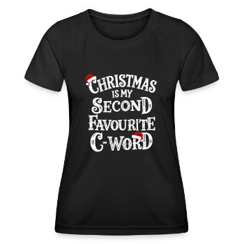 Deuxième mot C préféré - T-shirt sport Femme - noir - Devant - AI Model Female 172 light (172cm)