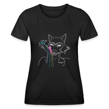 Malerei v2 - Frauen Funktions-T-Shirt - Schwarz - Vorne - AI Model Female 172 light (172cm)
