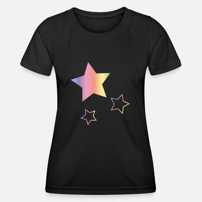 Rainbow Stars - Women's Functional T-Shirt - black
