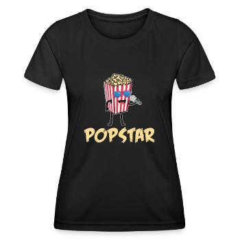 Popcorn - Frauen Funktions-T-Shirt - Schwarz - Vorne - AI Model Female 172 light (172cm)
