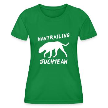 Mantrailing rechercheteam cadeau chien de recherche chiens - T-shirt sport Femme - vert - Devant - AI Model Female 172 dark (172cm)