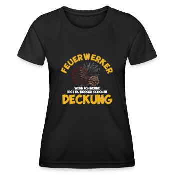 Feuerwerker Feuerwerk Pyrotechniker Geschenk - Frauen Funktions-T-Shirt - Schwarz - Vorne - AI Model Female 172 light (172cm)