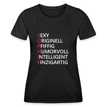 Sophie Name Geschenk - Frauen Funktions-T-Shirt - Schwarz - Vorne - AI Model Female 172 light (172cm)
