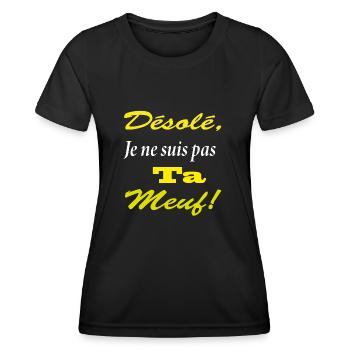 desolé je suis pas ta meuf1 - T-shirt sport Femme - noir - Devant - AI Model Female 172 light (172cm)