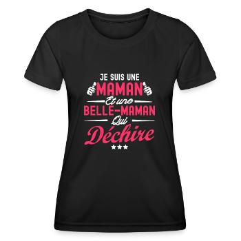 maman et belle-maman / humour belle-maman - T-shirt sport Femme - noir - Devant - AI Model Female 172 light (172cm)