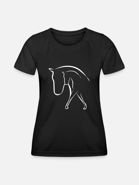 Pferd - Frauen Funktions-T-Shirt - Schwarz