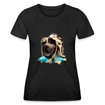 Caméra de fusion - T-shirt sport Femme - noir - Devant - AI Model Female 172 light (172cm)