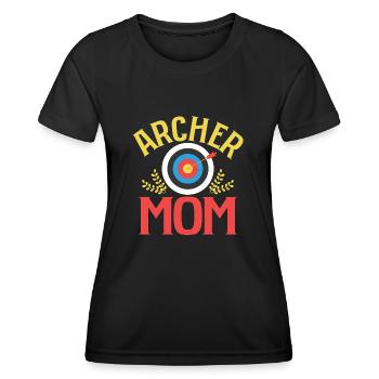 Archer Mom Tir à l’arc Target Bow & Arrows - T-shirt sport Femme - noir - Devant - AI Model Female 172 light (172cm)