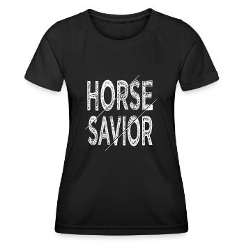 Riding Academy Africa Animal Shelter présent - T-shirt sport Femme - noir - Devant - AI Model Female 172 light (172cm)