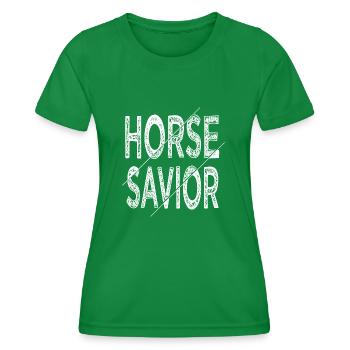 riding academy africa animal shelter present - Frauen Funktions-T-Shirt - Kelly Green - Vorne - AI Model Female 172 dark (172cm)