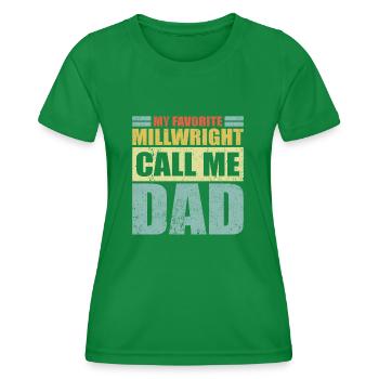 Vintage Mein Lieblingsmühlenbauer nennt mich Papa Vater - Frauen Funktions-T-Shirt - Kelly Green - Vorne - AI Model Female 172 dark (172cm)