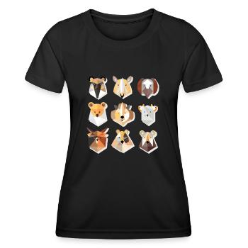 Geometric animals - Women's Functional T-Shirt - black - Front - AI Model Female 172 light (172cm)