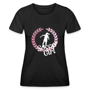 Fußball Mädchen, Frauenfußball, Frauenfußball, Sport - Frauen Funktions-T-Shirt - Schwarz - Vorne - AI Model Female 172 light (172cm)