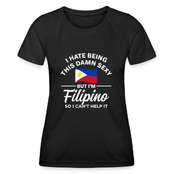 Heiße philippinische Witze für philippinische - Frauen Funktions-T-Shirt - Schwarz - Vorne - AI Model Female 172 light (172cm)