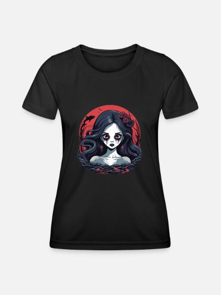Dunkle Meerjungfrau - Frauen Funktions-T-Shirt - Schwarz