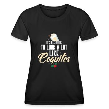 Funny Coquito Season Rum Drink Coconut Puerto Rica - Frauen Funktions-T-Shirt - Schwarz - Vorne - AI Model Female 172 light (172cm)