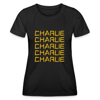 Charlie as a first name - Women's Functional T-Shirt - black - Front - AI Model Female 172 light (172cm)