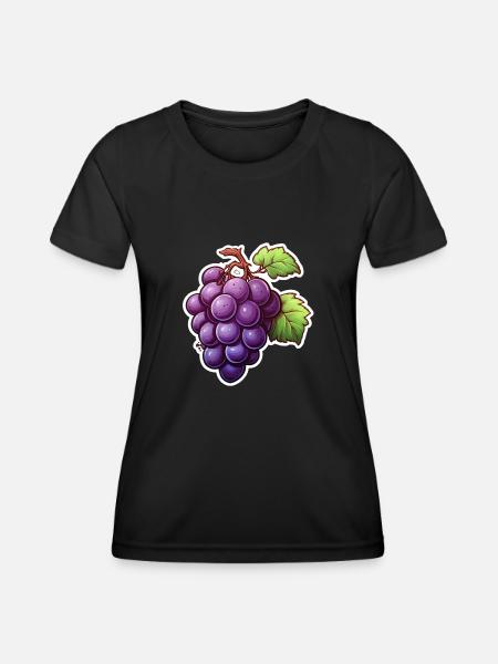 Weinreben blau - Frauen Funktions-T-Shirt - Schwarz