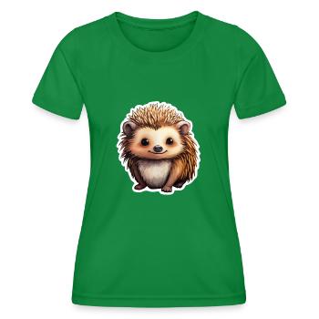 Igel kindlich - Frauen Funktions-T-Shirt - Kelly Green - Vorne - AI Model Female 172 dark (172cm)