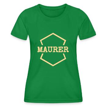 Bricklayer as work - Women's Functional T-Shirt - kelly green - Front - AI Model Female 172 dark (172cm)