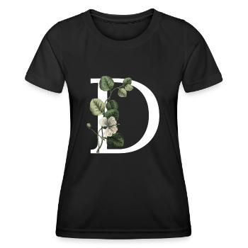 Grüner botanischer Buchstabe - Frauen Funktions-T-Shirt - Schwarz - Vorne - AI Model Female 172 light (172cm)