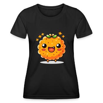 Funny Cheese Ball Bande dessinée - T-shirt sport Femme - noir - Devant - AI Model Female 172 light (172cm)