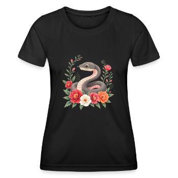 Lunar New Year - Schlange 2025 - Frauen Funktions-T-Shirt - Schwarz - Vorne - AI Model Female 172 light (172cm)