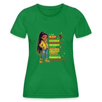 I Am Black Child History Month African American - T-shirt sport Femme - vert - Devant - AI Model Female 172 dark (172cm)