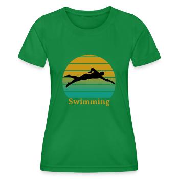 Swimming - Women's Functional T-Shirt - kelly green - Front - AI Model Female 172 dark (172cm)