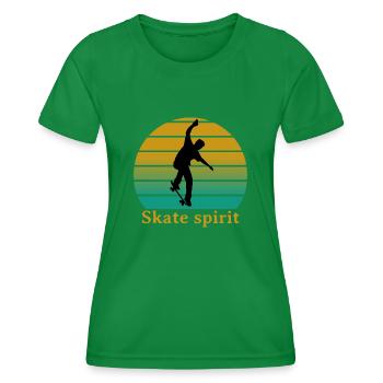 Skate spirit - Women's Functional T-Shirt - kelly green - Front - AI Model Female 172 dark (172cm)