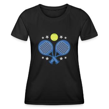Padel raquette balle - T-shirt sport Femme - noir - Devant - AI Model Female 172 light (172cm)