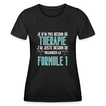T shirt grand prix je n'ai pas besoin de thérapie - T-shirt sport Femme - noir - Devant - AI Model Female 172 light (172cm)