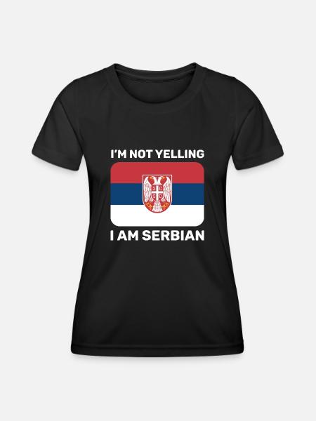 I’m not yelling I au Serbian Yougoslavie Balkans - T-shirt sport Femme - noir