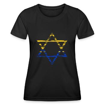 Davidstern Ukraine - Frauen Funktions-T-Shirt - Schwarz - Vorne - AI Model Female 172 light (172cm)