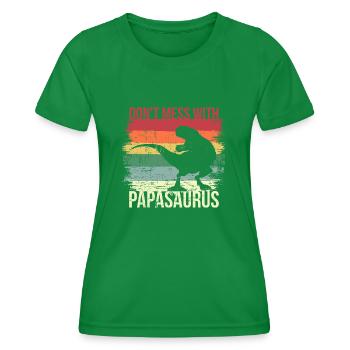 Papasaurus Rex - Women's Functional T-Shirt - kelly green - Front - AI Model Female 172 dark (172cm)