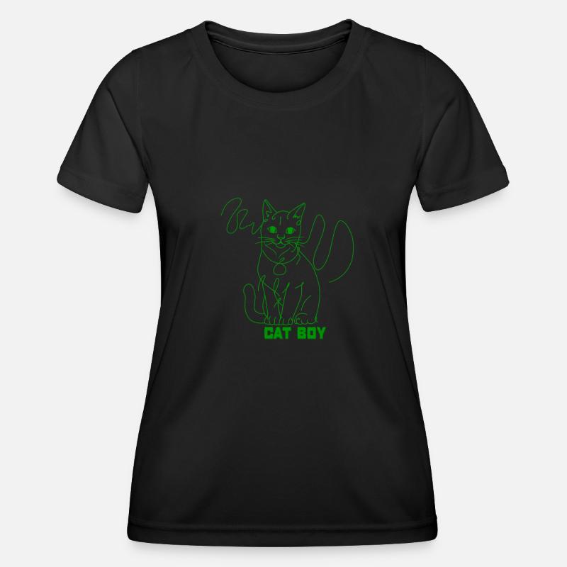 Cat boy - Women's Functional T-Shirt - black