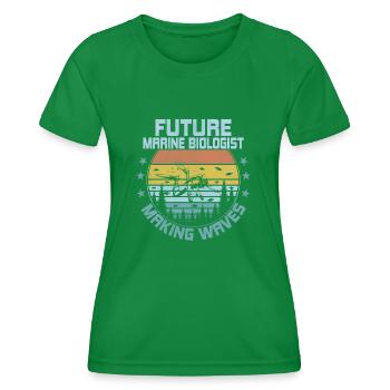 Future Marine Biologist Making Waves Ocean Student - Frauen Funktions-T-Shirt - Kelly Green - Vorne - AI Model Female 172 dark (172cm)