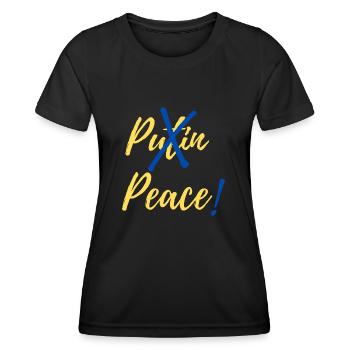 Guerre contre Poutine et pour la paix - T-shirt sport Femme - noir - Devant - AI Model Female 172 light (172cm)