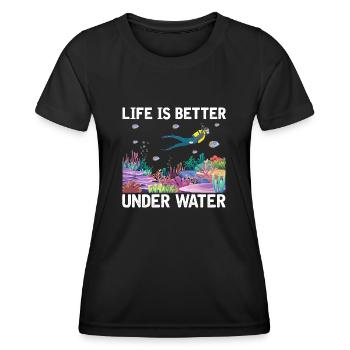 Diving Adventure Divers Sea Ocean - Women's Functional T-Shirt - black - Front - AI Model Female 172 light (172cm)