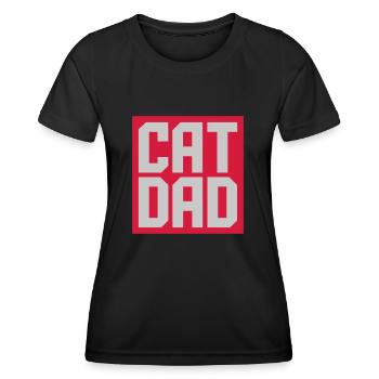 Schild Cat Dad Design - Frauen Funktions-T-Shirt - Schwarz - Vorne - AI Model Female 172 light (172cm)