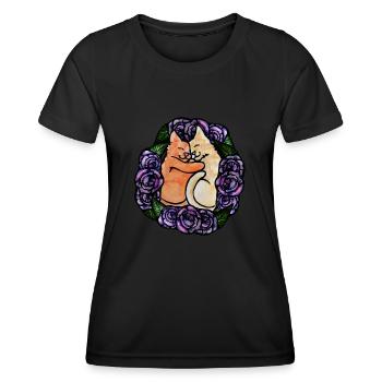 Kätzchen Katzen lieben - Frauen Funktions-T-Shirt - Schwarz - Vorne - AI Model Female 172 light (172cm)