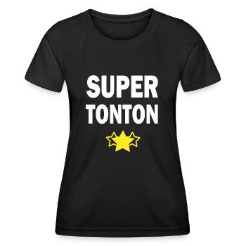 super tonton / cadeau humour tonton - T-shirt sport Femme - noir - Devant - AI Model Female 172 light (172cm)