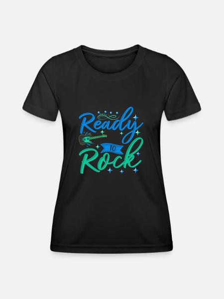 Ready to rock guitare rock'n'roll musicale guitare - T-shirt sport Femme - noir